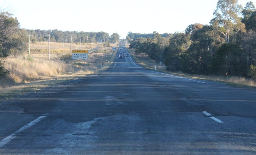 BUMPY ROAD: Parts of the New England Highway between Warwick and the New South Wales border do not meet the safety standards of a developed country. Photo Ella Archibald-Binge / Stanthorpe Border Post BUMPY ROAD: Parts of the New England Highway between Warwick and the New South Wales border do not meet the safety standards of a developed country. Photo Ella Archibald-Binge / Stanthorpe Border Post